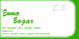 emma bogar business card